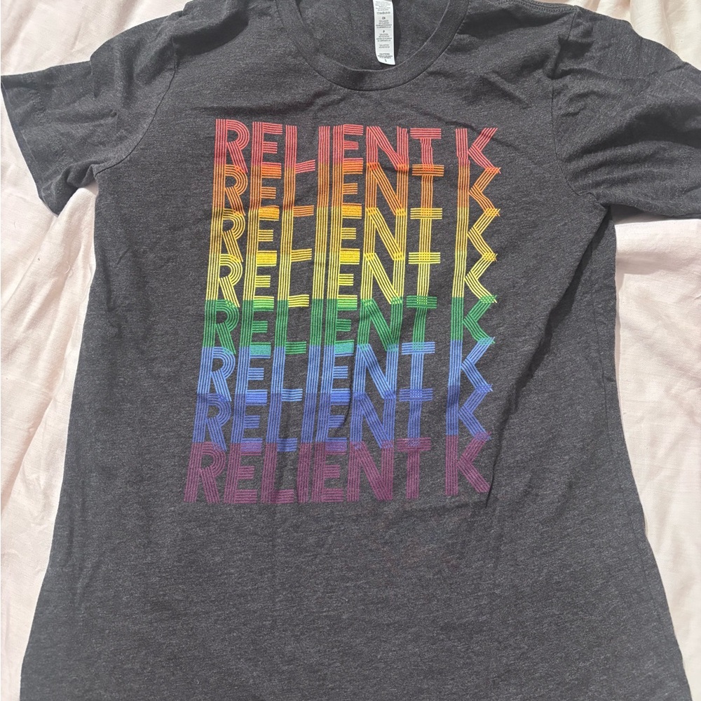 Charcoal 'Relient K' Rainbow Logo Short Sleeve Tee